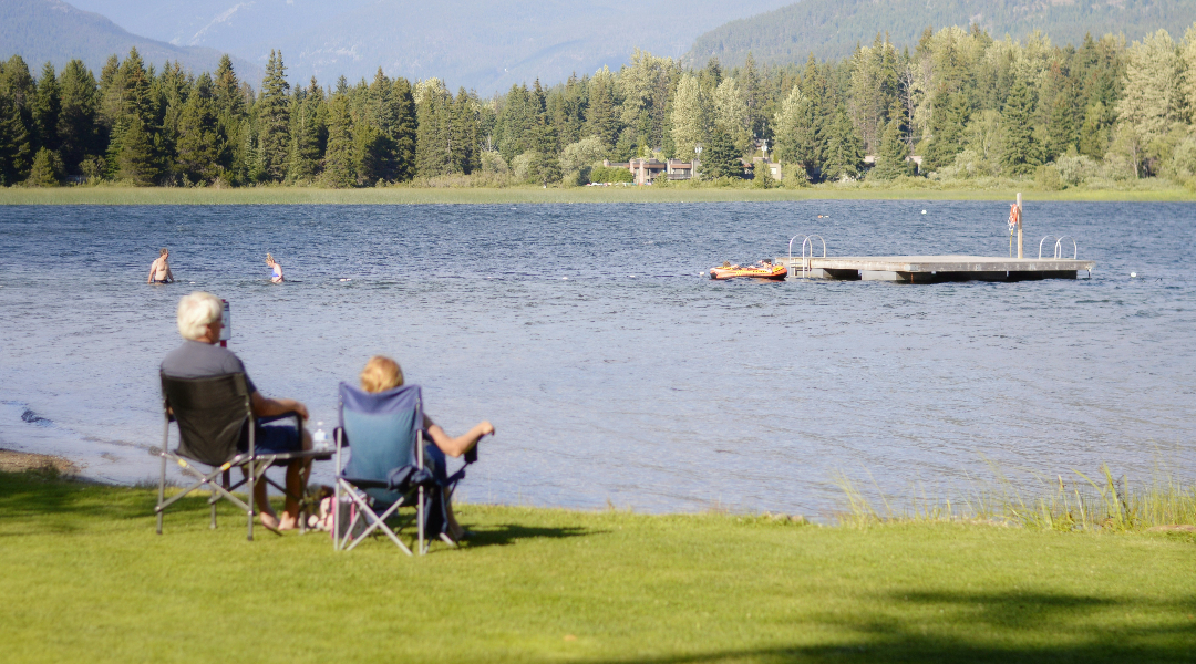 Couple enjoying retirement at a lake